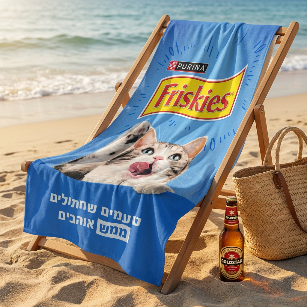 מגבת פוליאסטר ממותגת בעיצוב אישי