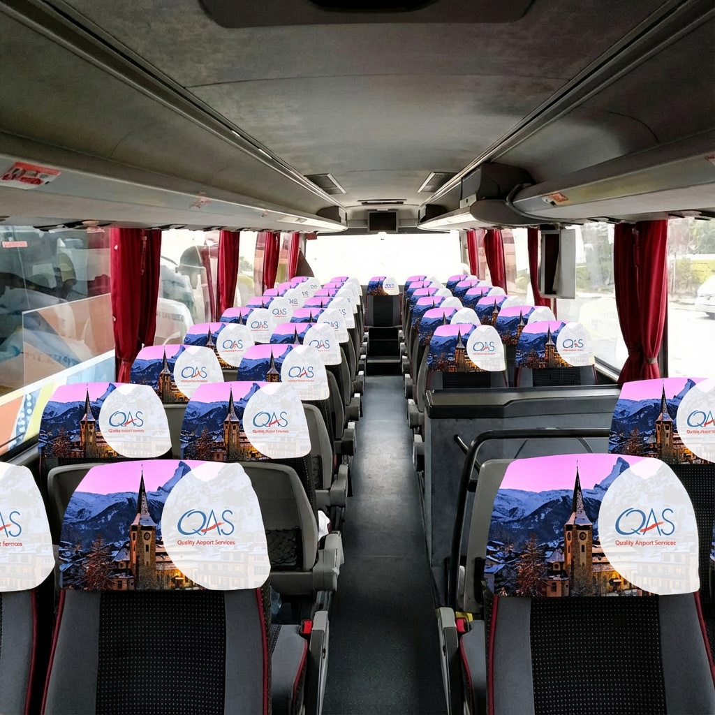 כיסויי ראש מבד בהדפסה מלאה לאוטובוס/מטוס/רכב – הפתרון המושלם לנוחות ומיתוג