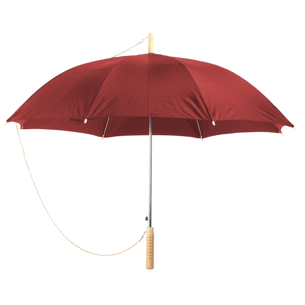 מטרייה ממותגת בקוטר 23" – פתיחה אוטומטית עם ידית עץ