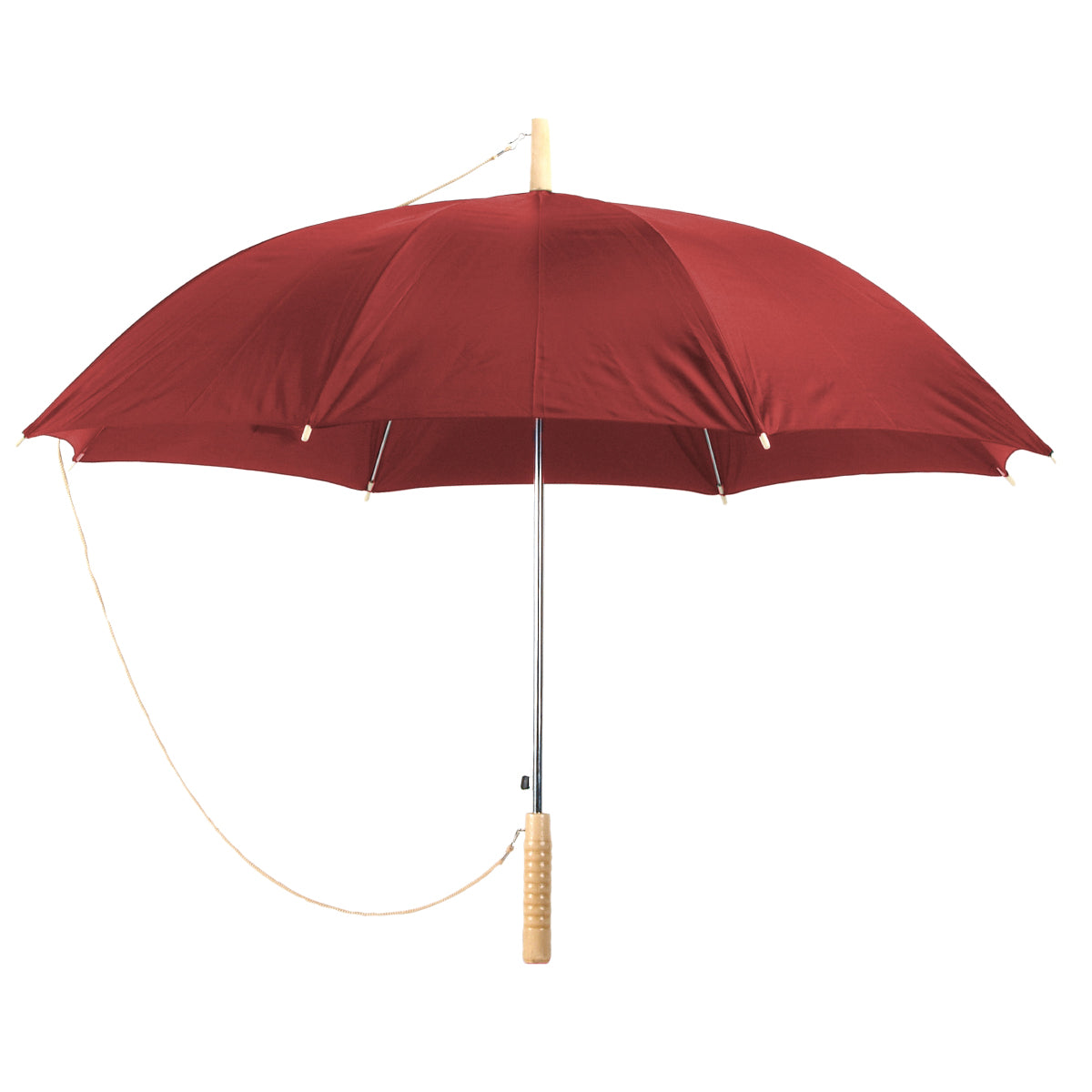 מטרייה ממותגת בקוטר 23" – פתיחה אוטומטית עם ידית עץ