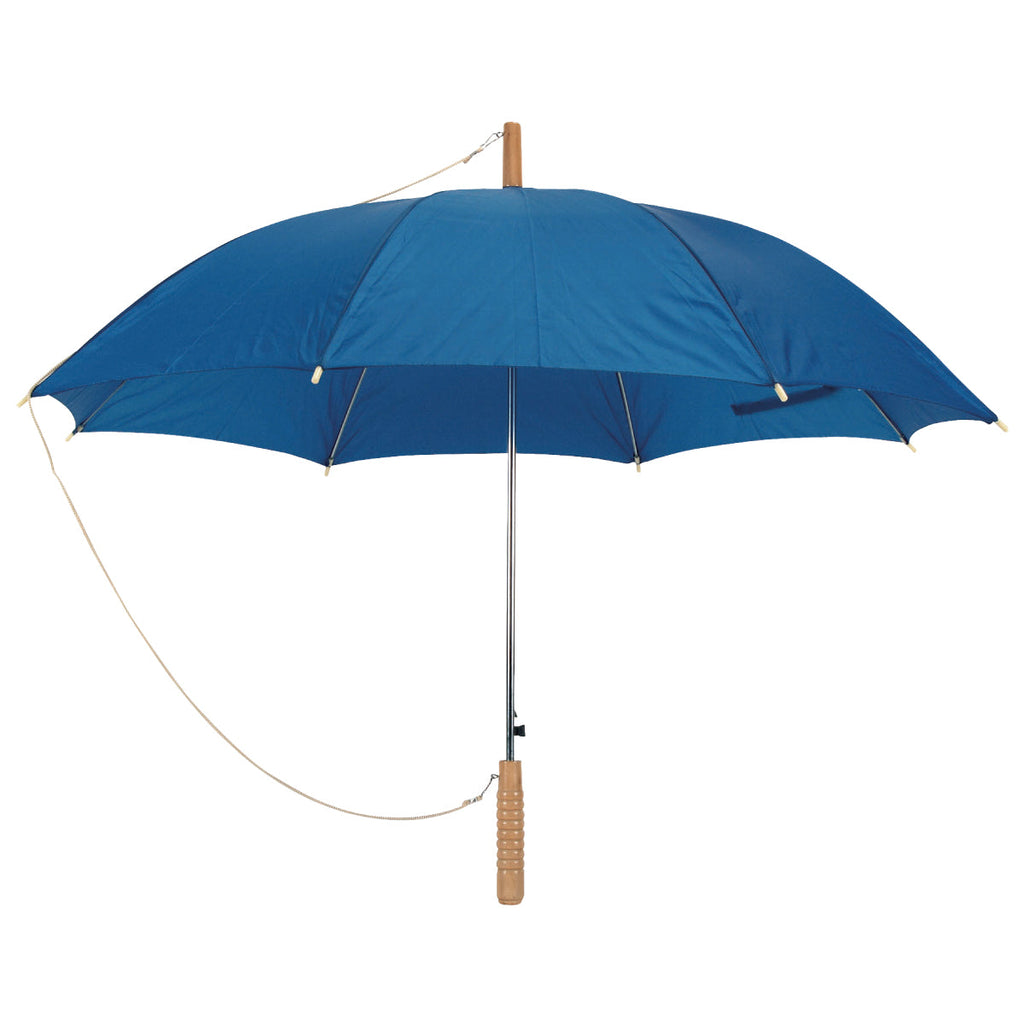 מטרייה ממותגת בקוטר 23" – פתיחה אוטומטית עם ידית עץ