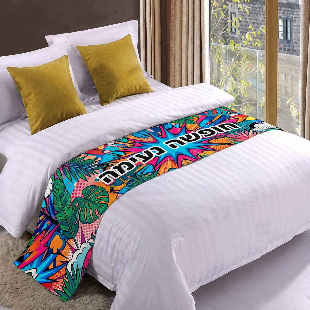 ראנר בד ממותג פרסונלי למיטת מלון